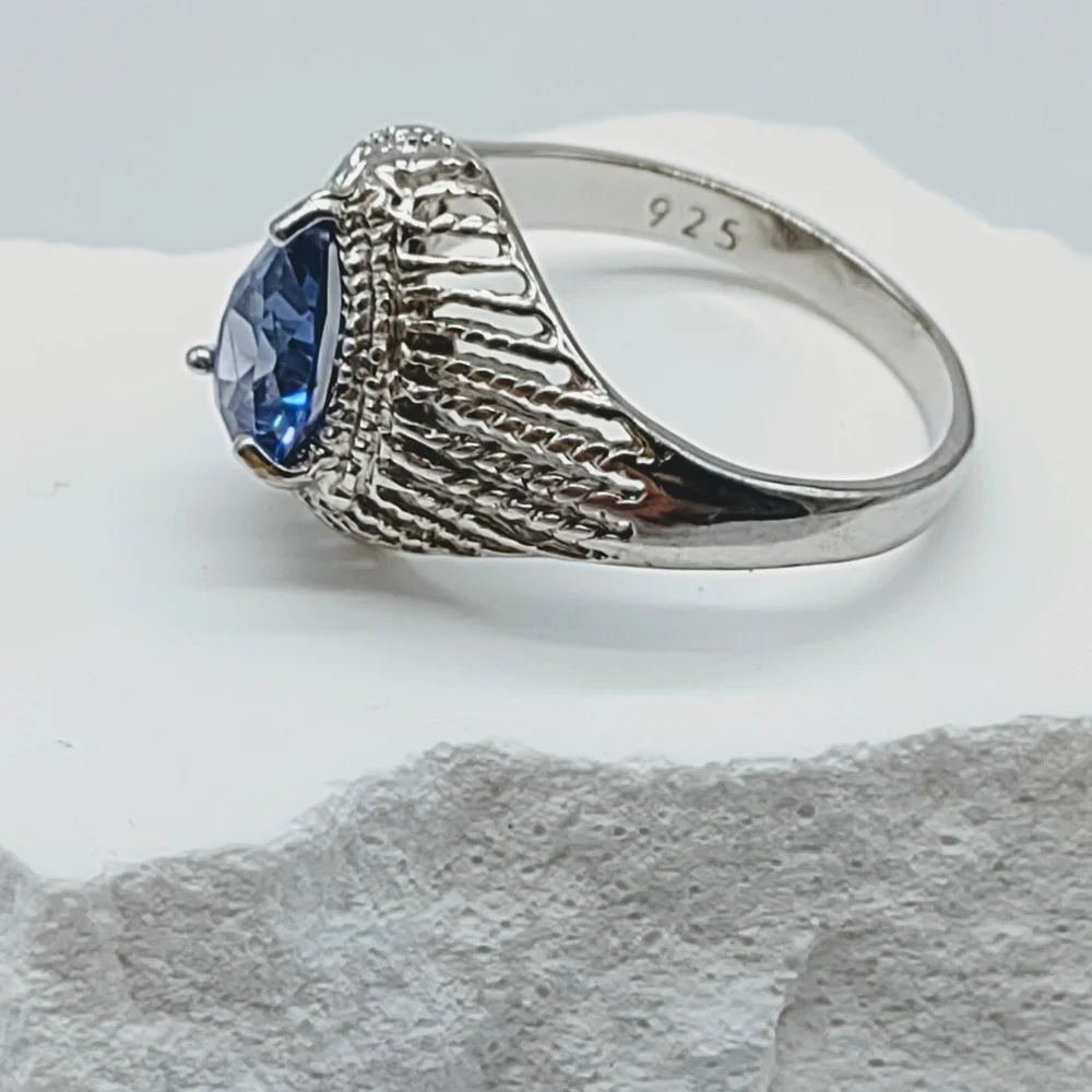 Sterling Silver Rainbow CZ Ring - Picture 4 of 7